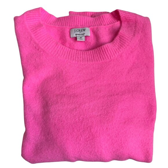 J. Crew Hot Pink Extra Soft Sweater - Size Medium - Picture 1 of 7